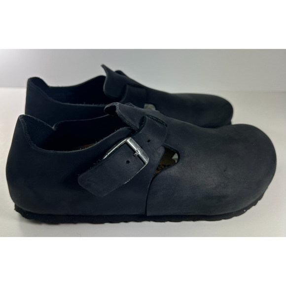 Birkenstock London Oiled Leather Nubuck Clog Sandal Black Women's Size 9 Men's 7 - Picture 8 of 16